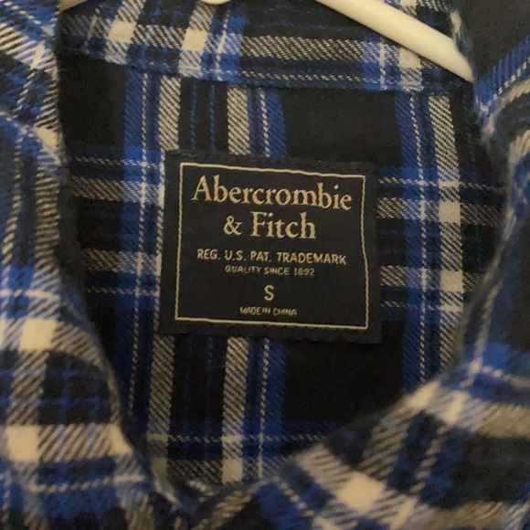 Abercrombie and Fitch blue flannel size: S - Picture 4 of 8